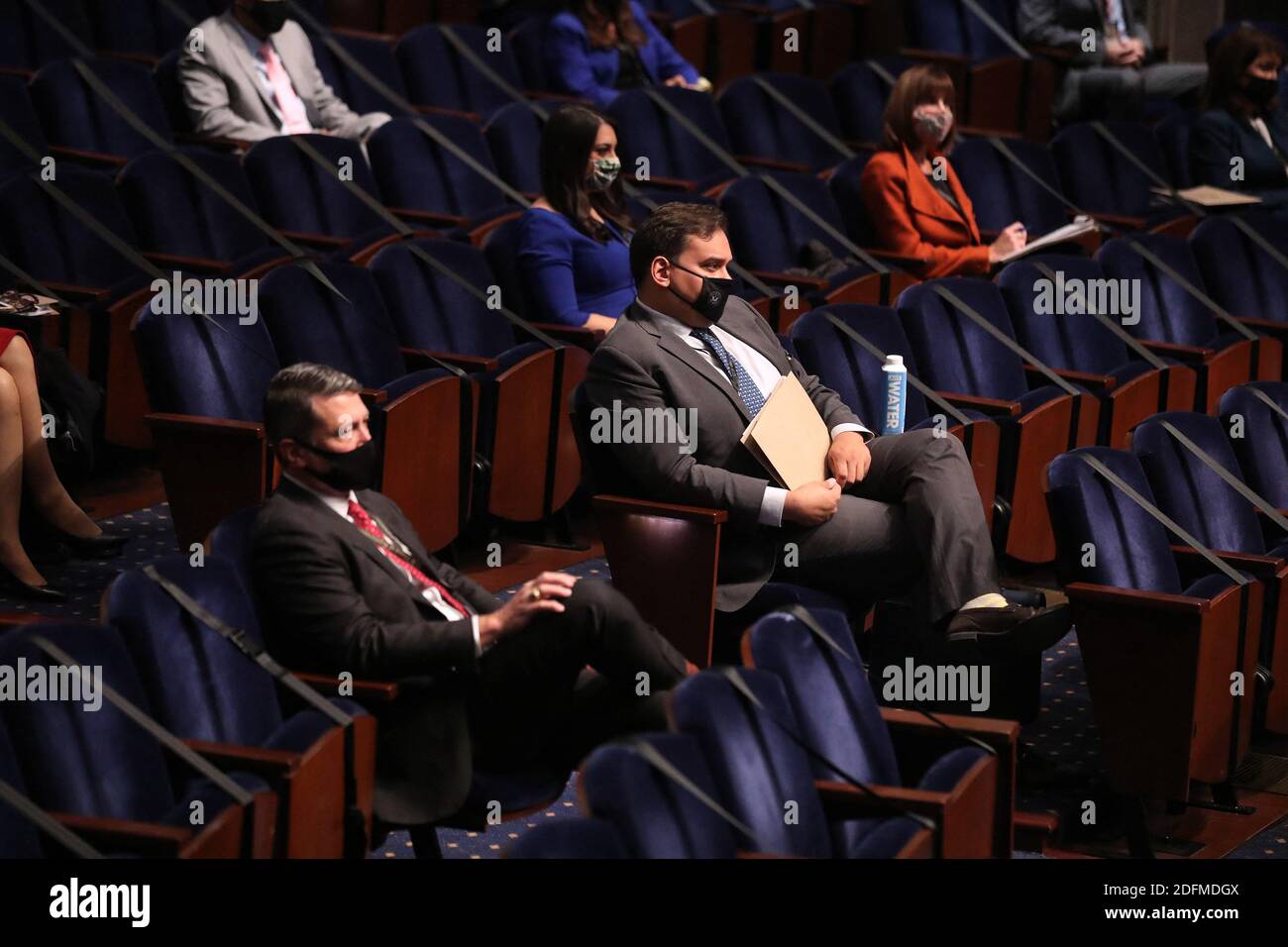 Newly-elected members of the U.S. House of Representatives attend a briefing by current chiefs of staff during orientation in the U.S. Capitol Visitors Center Congressional Auditorium November 13, 2020 in Washington, DC. Although about a dozen races have yet to be called across the country -- and at least one new member at home due to a coronavirus infection -- about 50 new members of Congress gathered to start the process of hiring staff and setting up offices as they transition to Washington. Photo by Chip Somodevilla/Pool/ABACAPRESS.COM Stock Photo