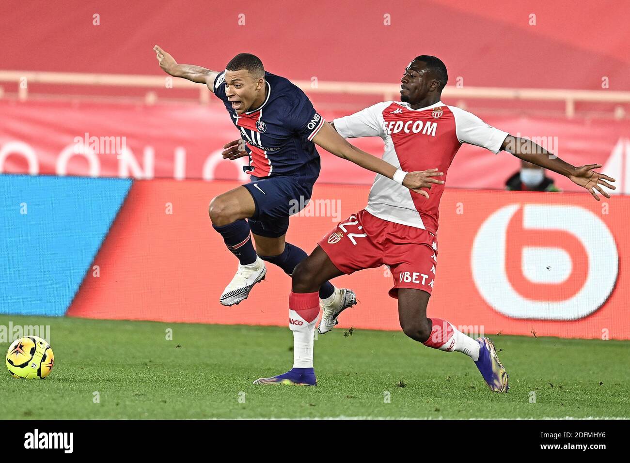Kylian Mbappe of Paris Saint Germain in action during the Ligue 1 match ...