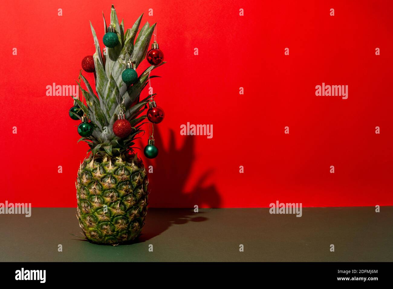 Pineapple as Christmas tree. Minimal Christmas concept Stock Photo