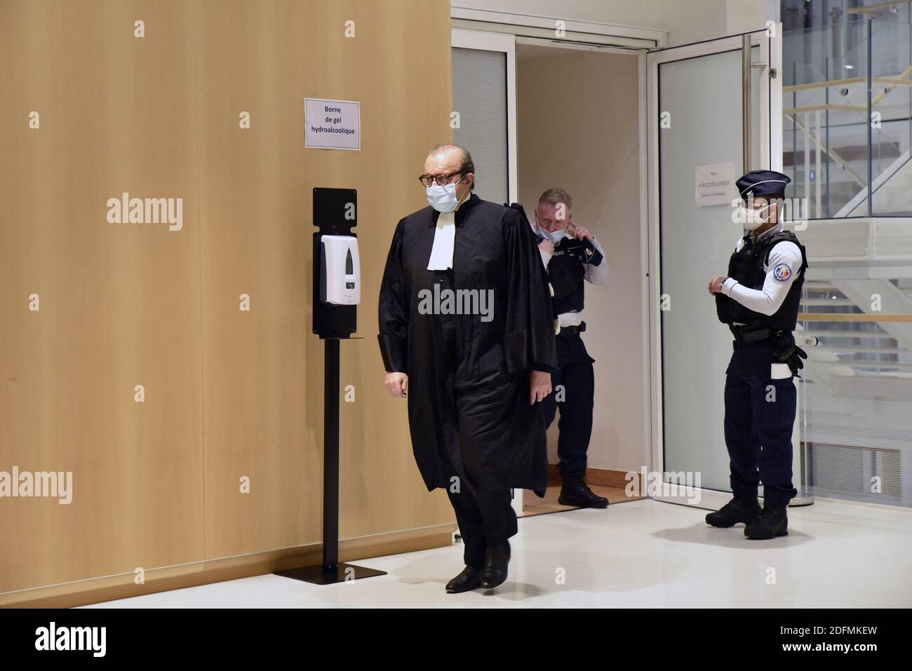 Herve Temime, lawyer of his colleague Thierry Herzog arrives for the opening hearing of the trial of former French president Nicolas Sarkozy for attempted bribery of a judge, on November 23, 2020 at Paris' courthouse. Prosecutors say Sarkozy promised the judge a plush job in Monaco in exchange for inside information on a separate inquiry into claims he had accepted illicit payments from L'Oreal heiress Liliane Bettencourt during his 2007 presidential campaign. Though he is not the first modern French head of state in the dock, Sarkozy is the first to face corruption charges. Photo by Patrice P Stock Photo