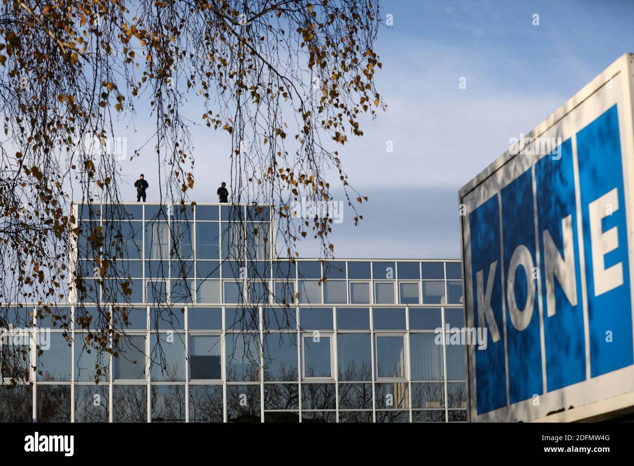 An outside view of the Kone elevators and escalators' continuous