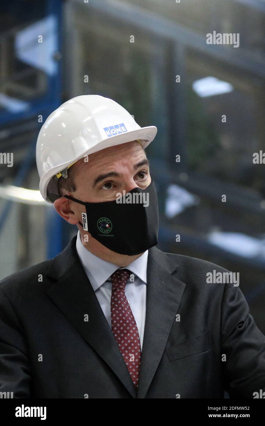 Prime Minister Jean Castex visits the Kone elevators and escalators