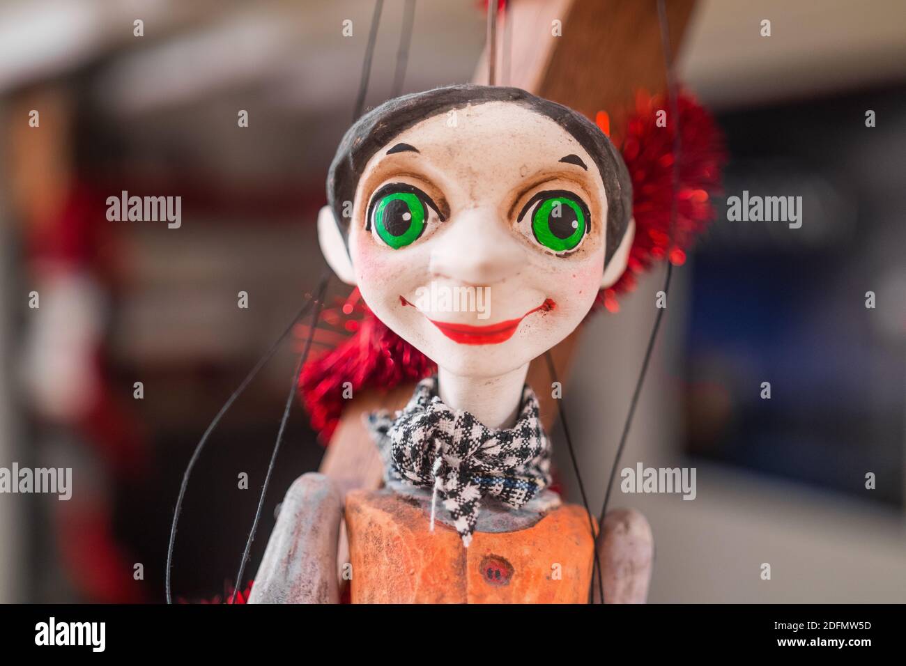 String operated handmade ceramic puppet from Prague (Czech
