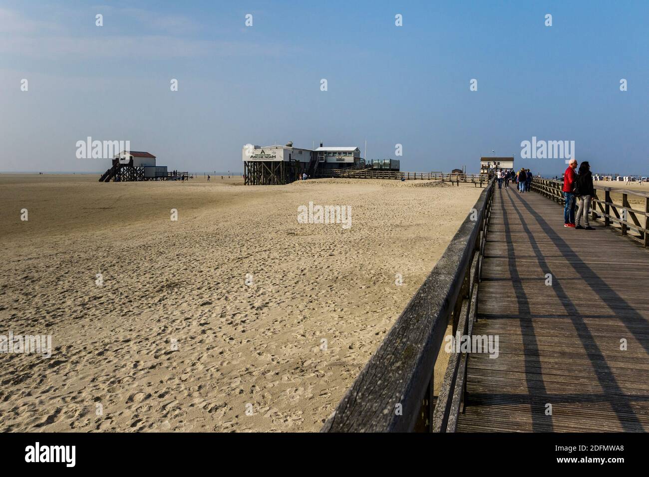 Auf der Seebrücke, St. Peter Ording, Nordfriesland Stock Photo