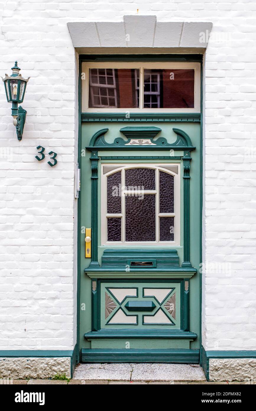 Haustür, Friedrichstadt, Nordfriesland Stock Photo