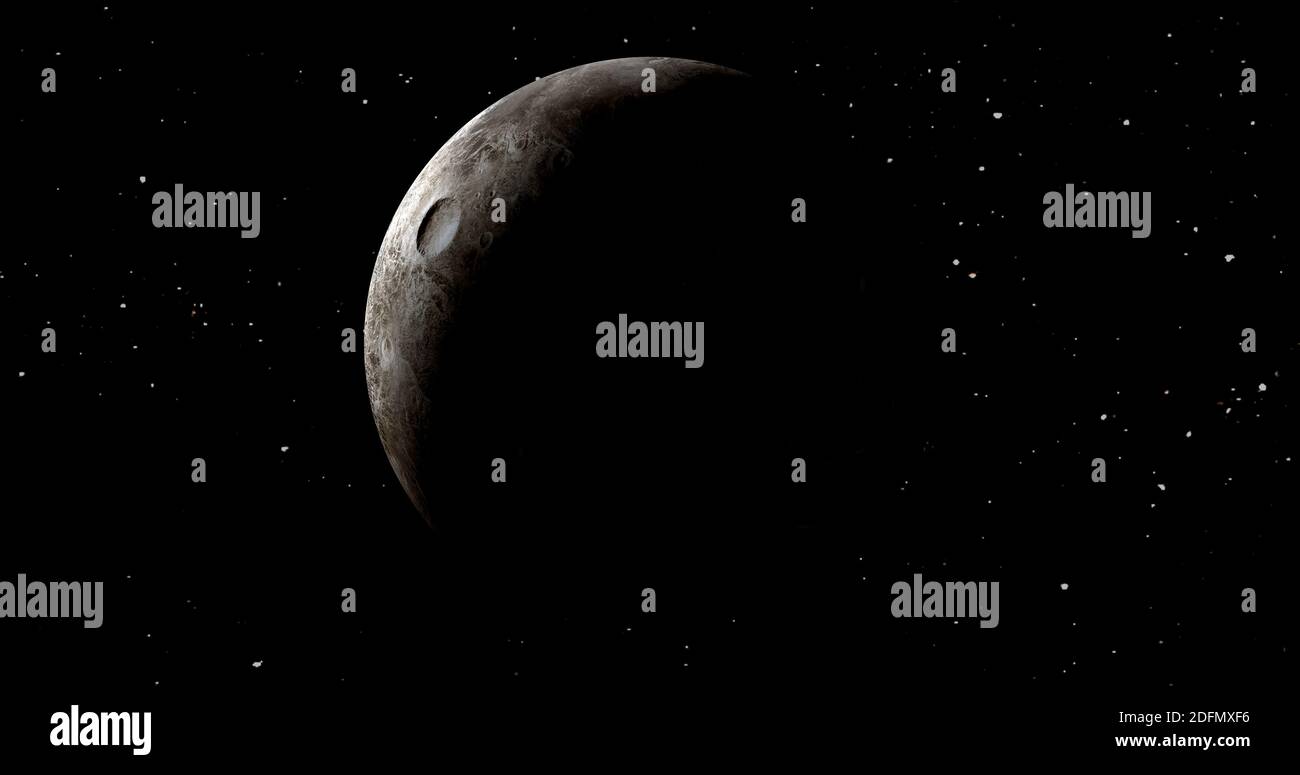 mars sun rise with stars in background. front view of Mars