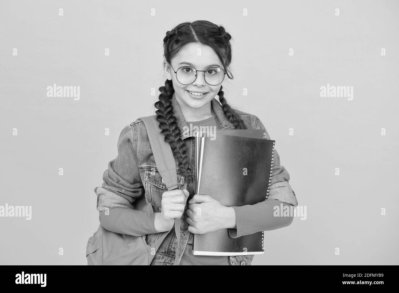 Library makes you visionary. Library reader yellow background. Happy ...