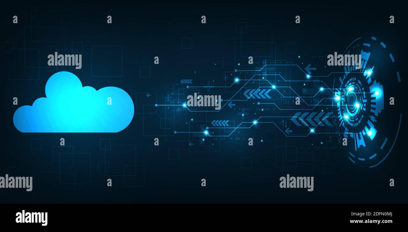 Cloud interface that shows data uploading to the internet. Stock Vector