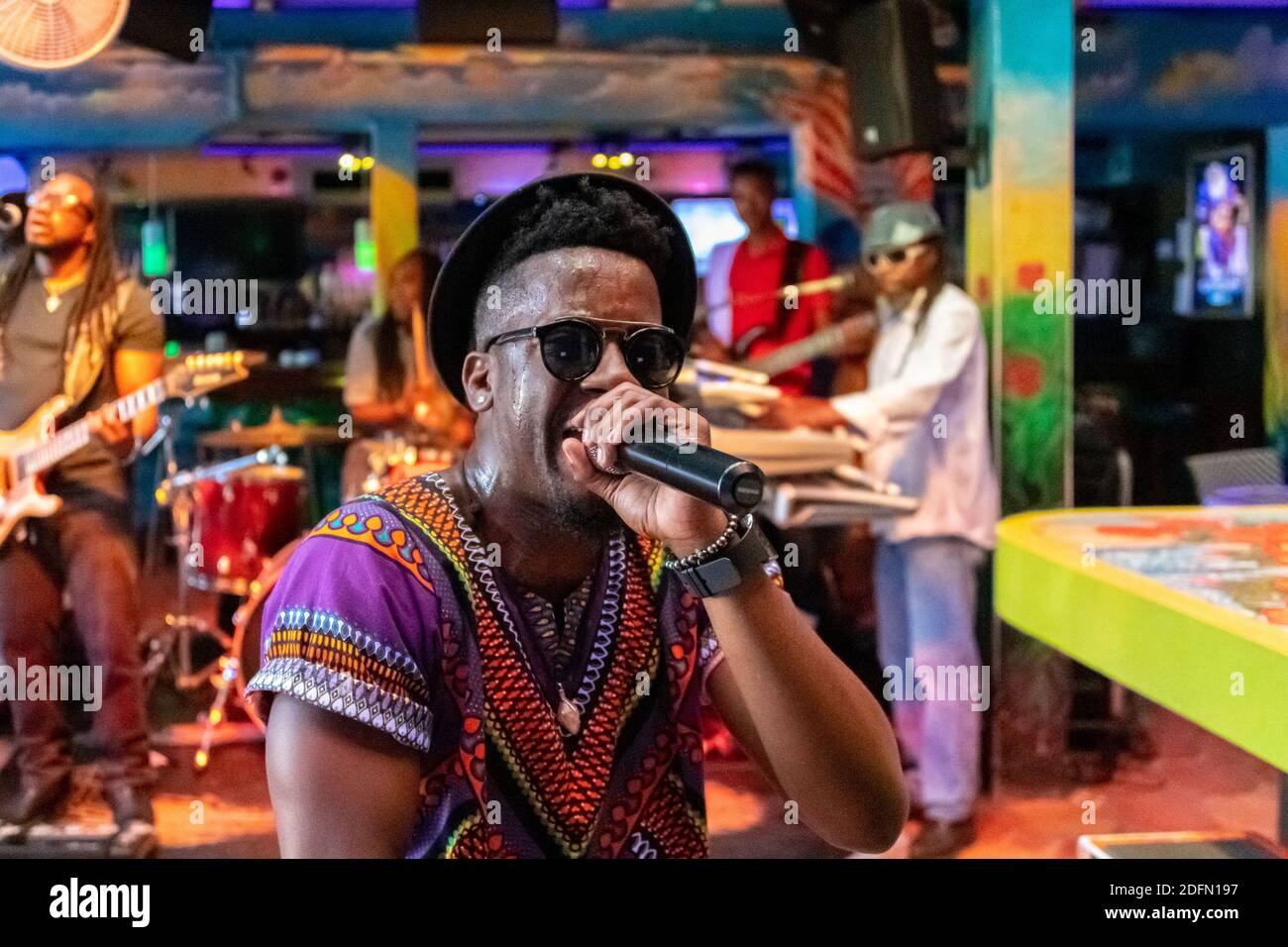 Mango's Tropical Cafe in Ocean Drive, Miami, USA Stock Photo Alamy