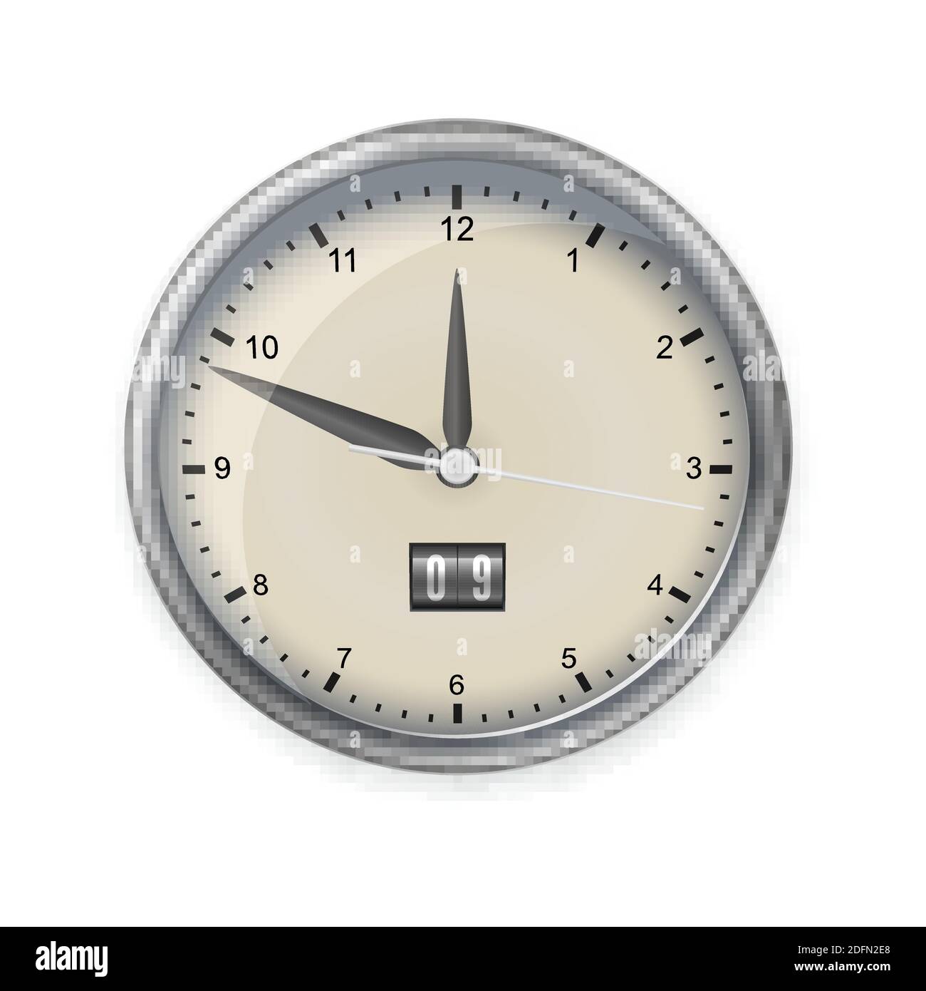 Realistic old clock isolated on white background. Vector 3d ...