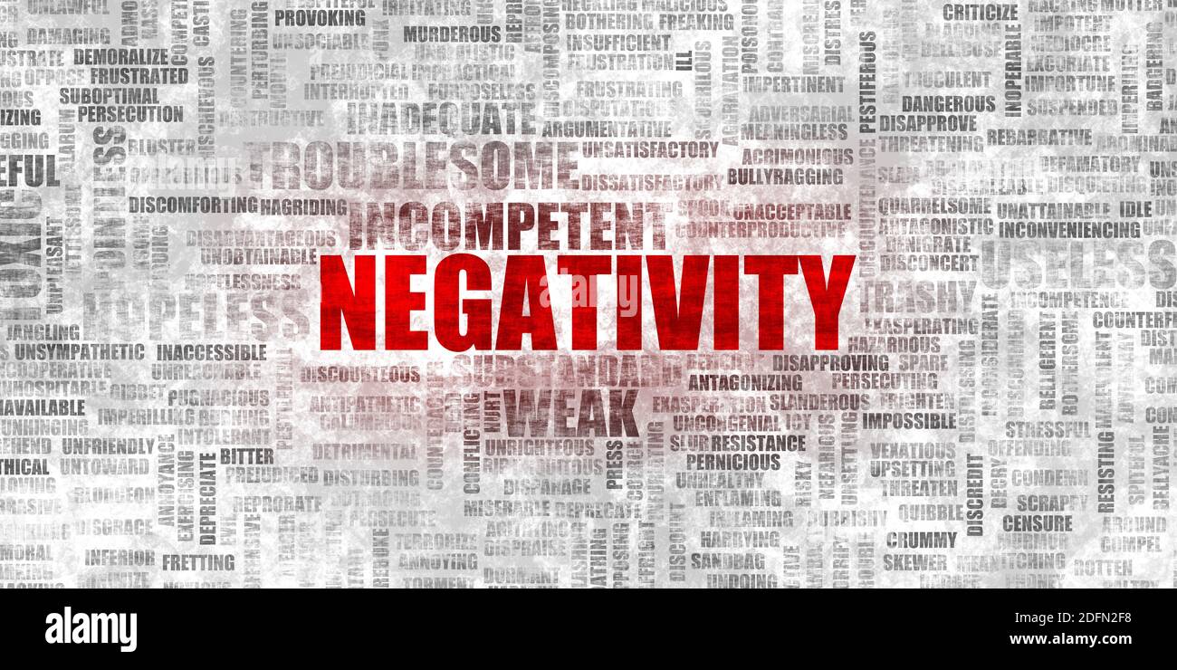 Negativity and Negative Mindset as an Abstract Background Stock Photo