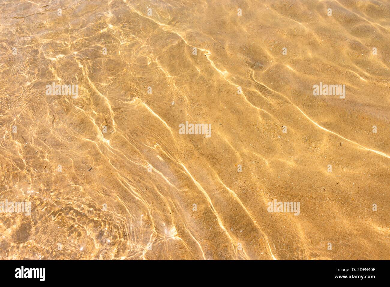 Ripples of water waves reflecting texture on a sandy beach bottom Stock ...