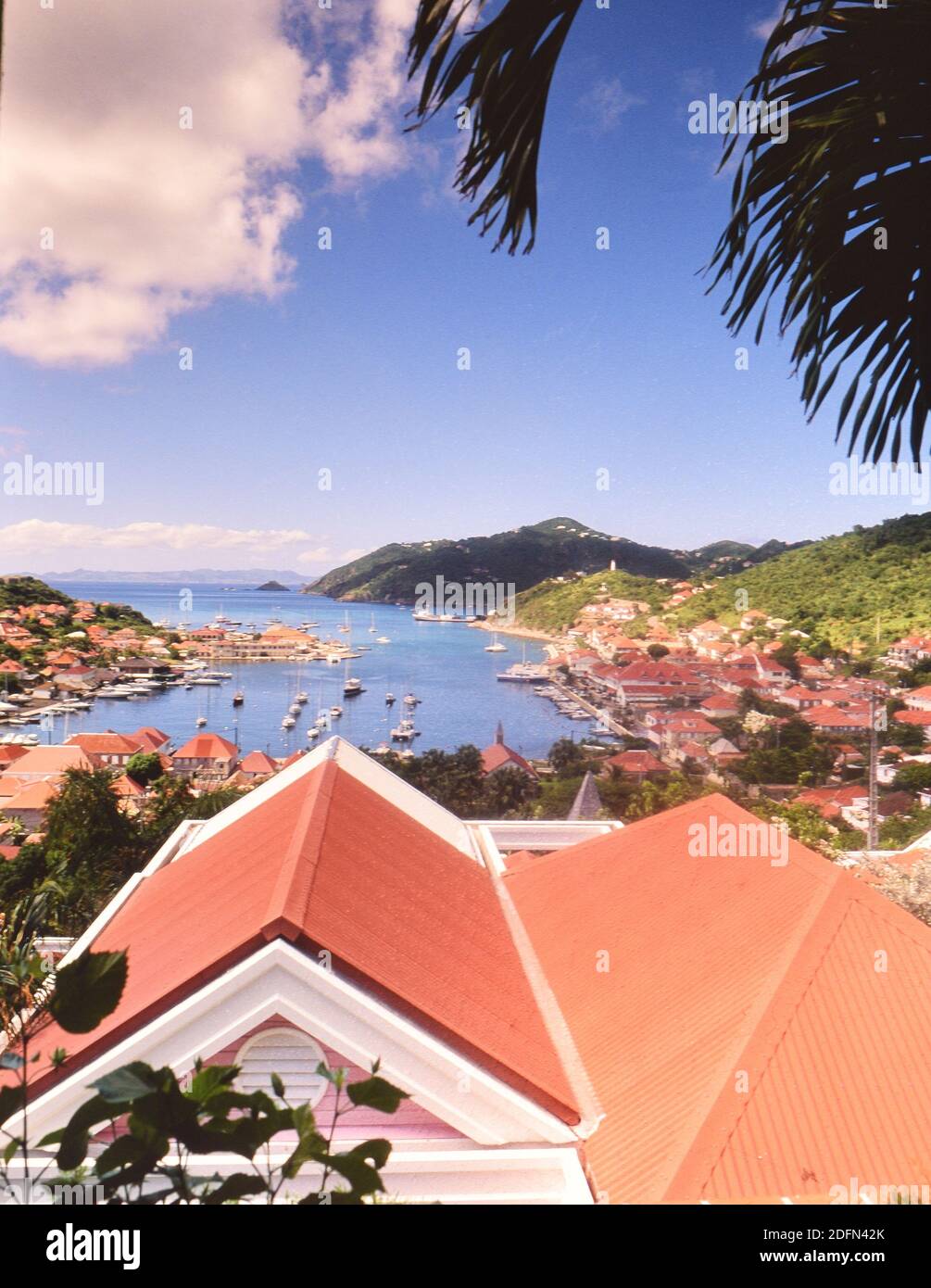 1990s St. Barts (Saint Barthélemy) View from the dining area of the