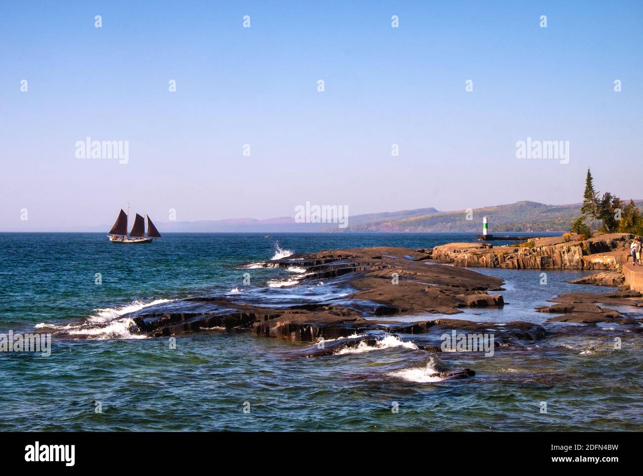 The sailboat Hjørdis from the North House Folk School sails into the