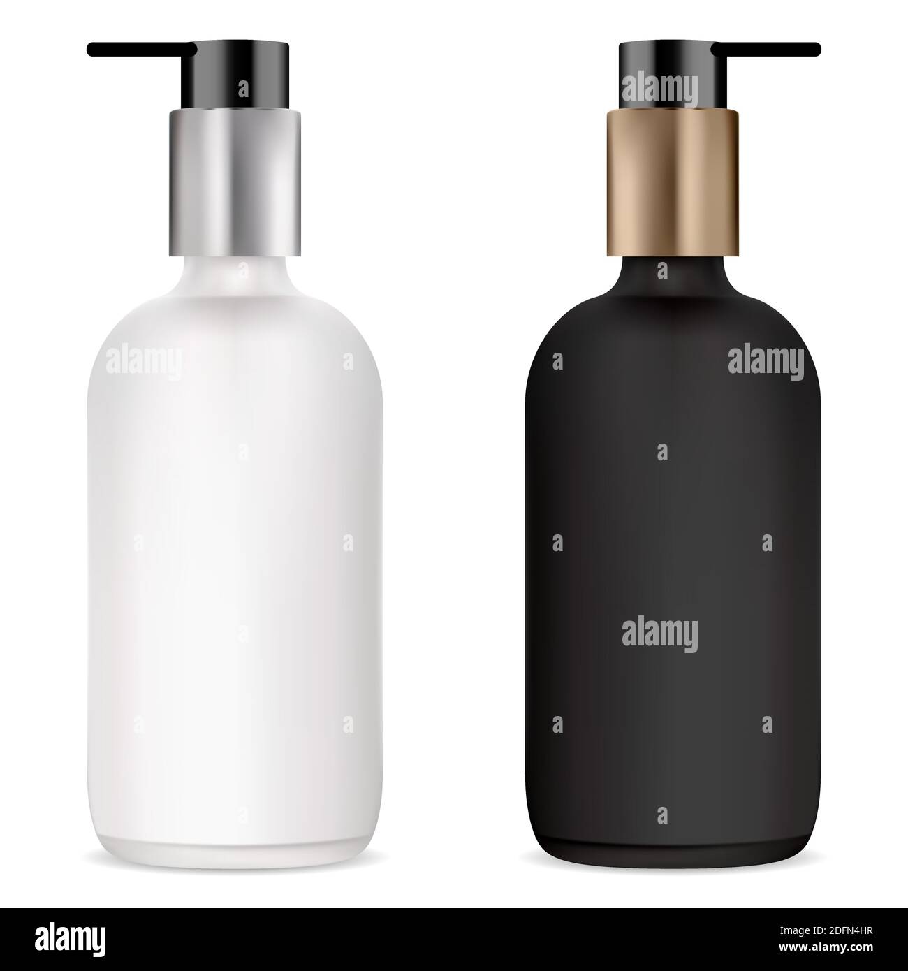 Download Pump Bottle For Cosmetic Serum Black And White Mockup Clear Glass Bottles With Plastic Dispenser For Cream Gel Or Liquid Soap Foundation Base Cosm Stock Vector Image Art Alamy