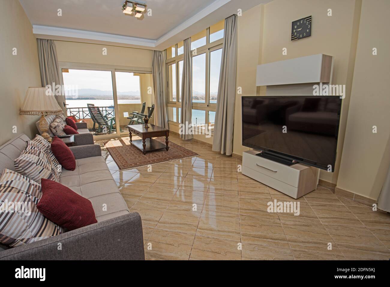 Image showcasing Living room lounge area in luxury apartment show home showing interior ...