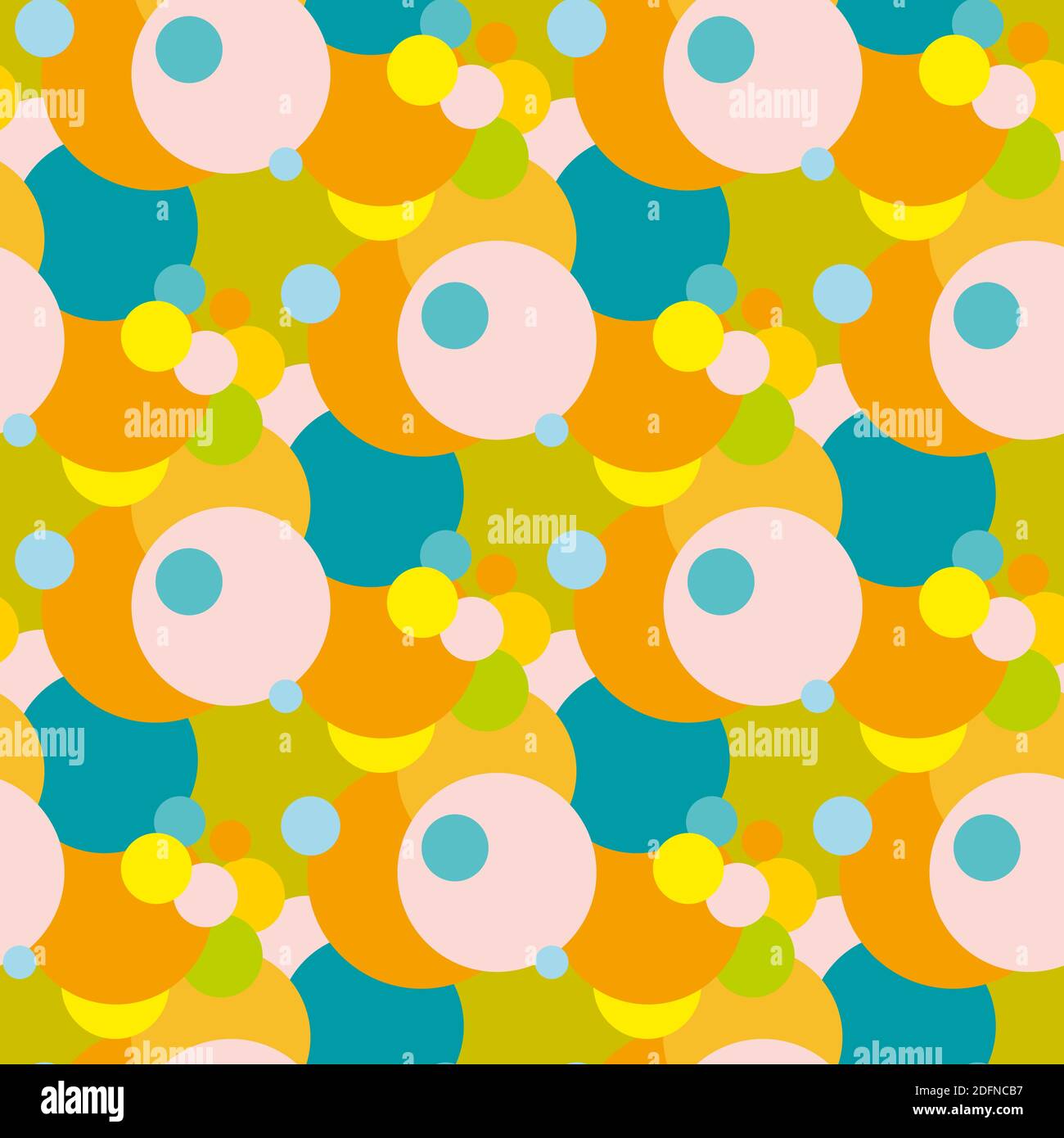 Abstract vector seamless pattern of multicolored circles. Stock Vector