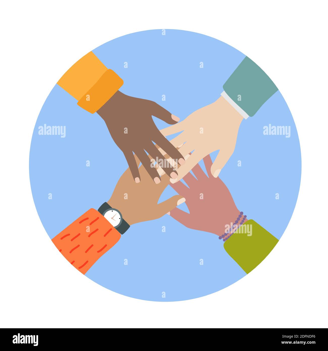 Multicultural and multiethnic people community integration concept with ...