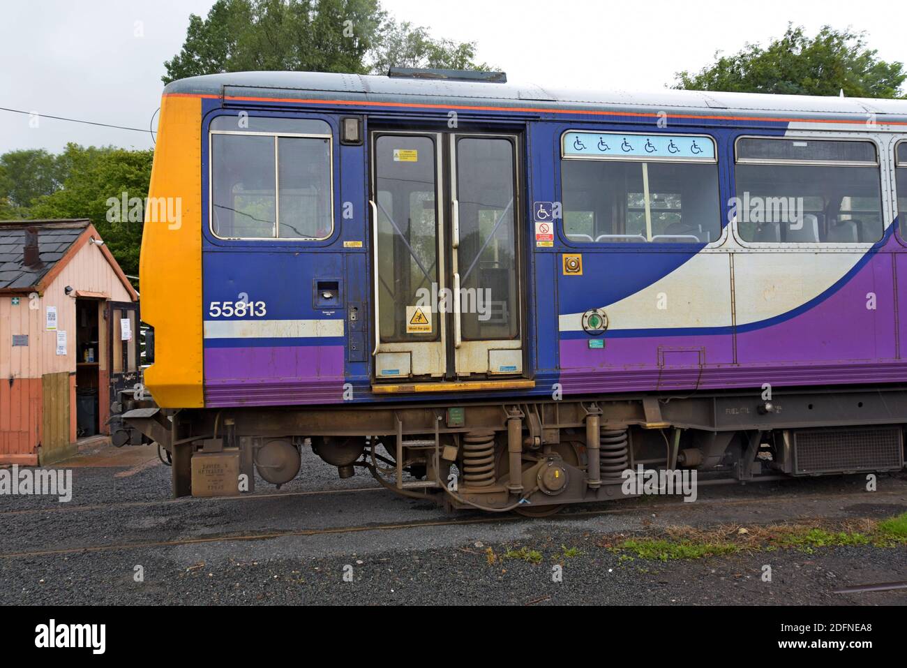 A Class 144 Pacer Train newly withdrawn from service, now bought and preserved by the Telford Steam Heritage Railway Stock Photo