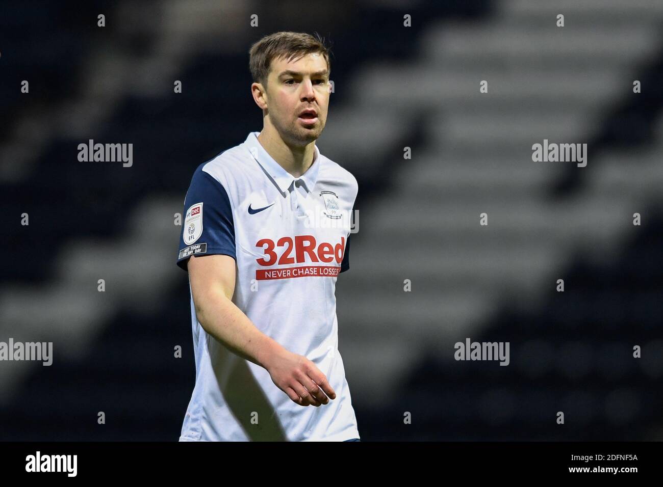 Paul Huntington #23 of Preston North End in action during the game Stock Photo