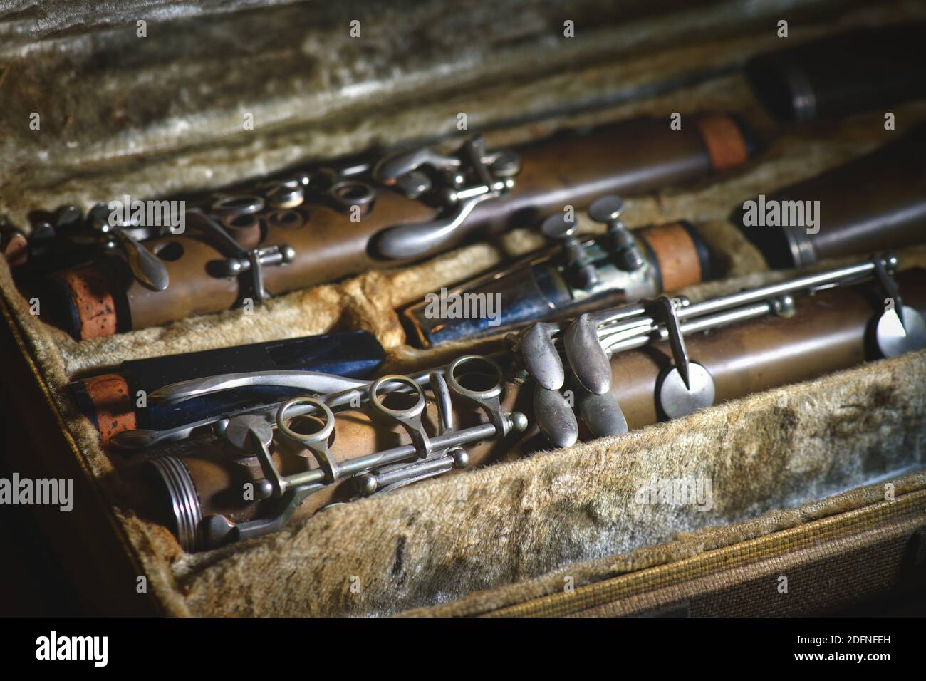 Old antique moldy in carrying case Stock Photo Alamy