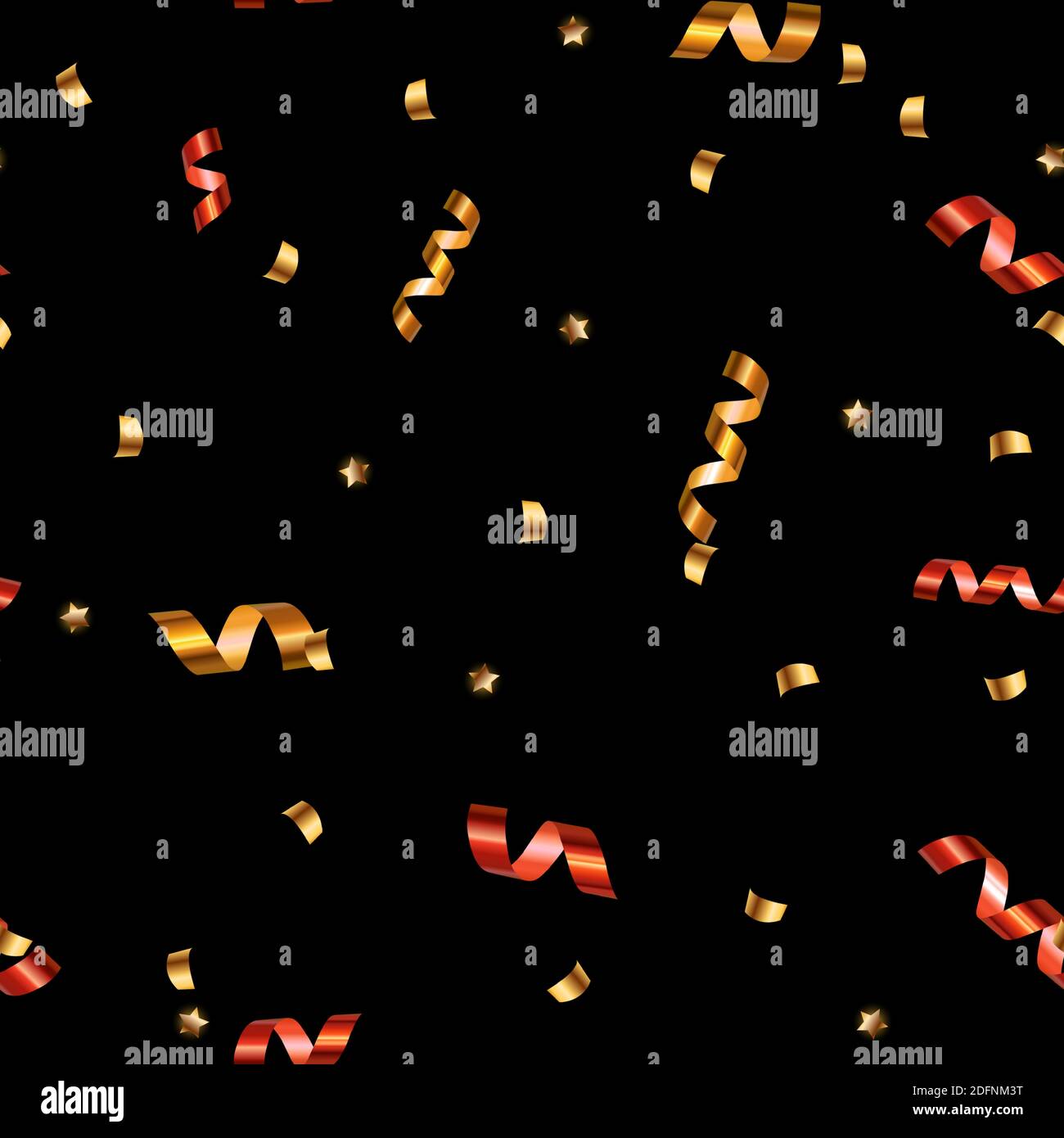 Abstract Party Confetti and Stars Seamless Pattern Background. Vector ...
