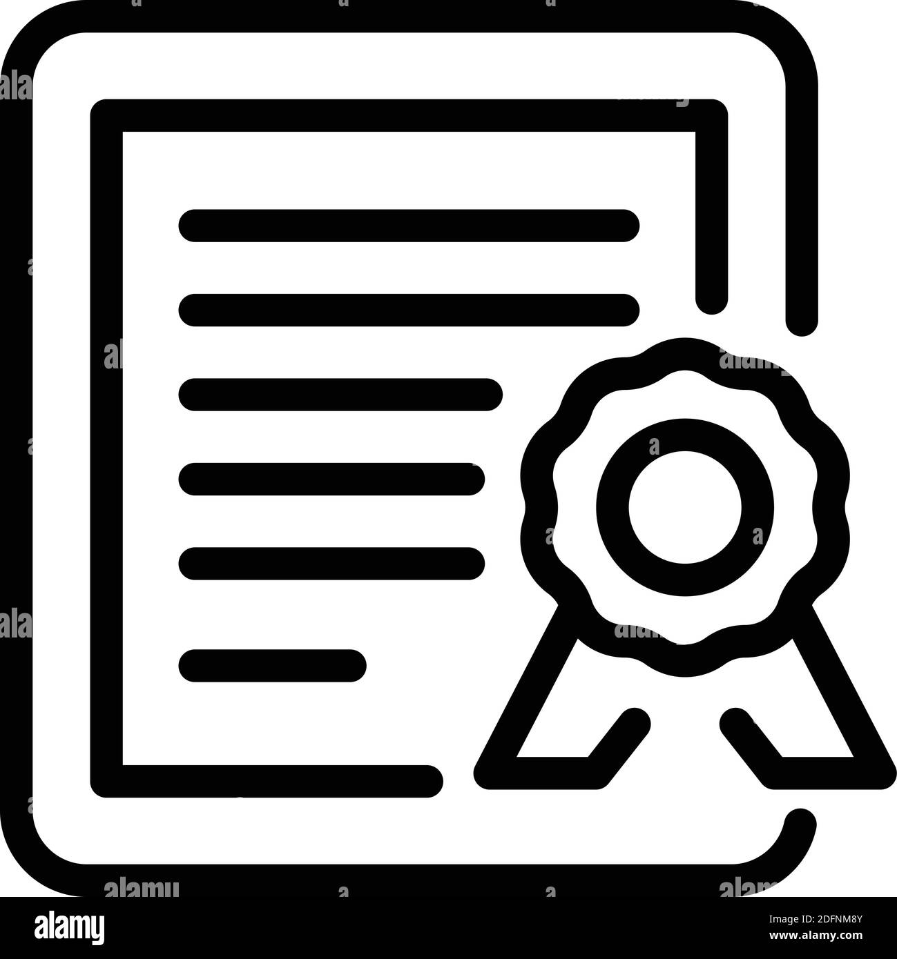 Work certificate icon. Outline work certificate vector icon for web ...