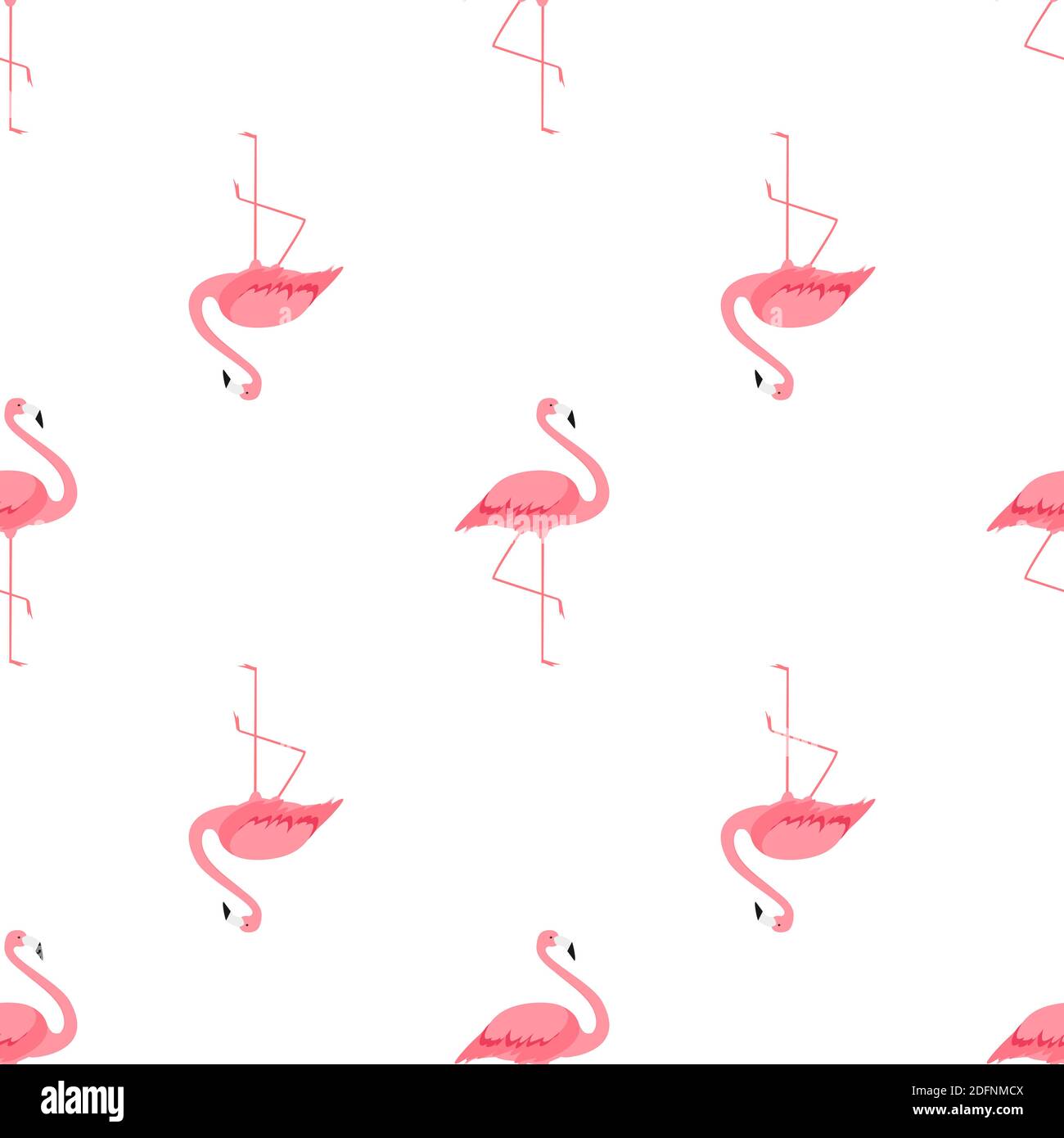 Pink Flamingo Cute Seamless Pattern Background Vector Illustration ...