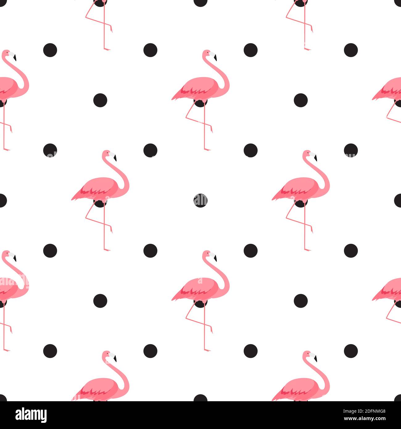 Pink Flamingo Cute Seamless Pattern Background Vector Illustration ...
