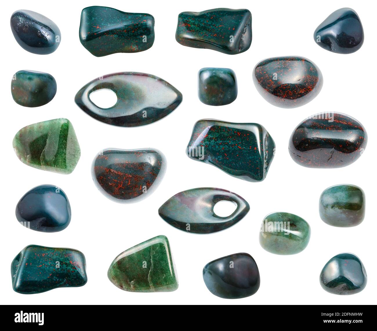 geological collection of natural samples of natural rocks with polished ...