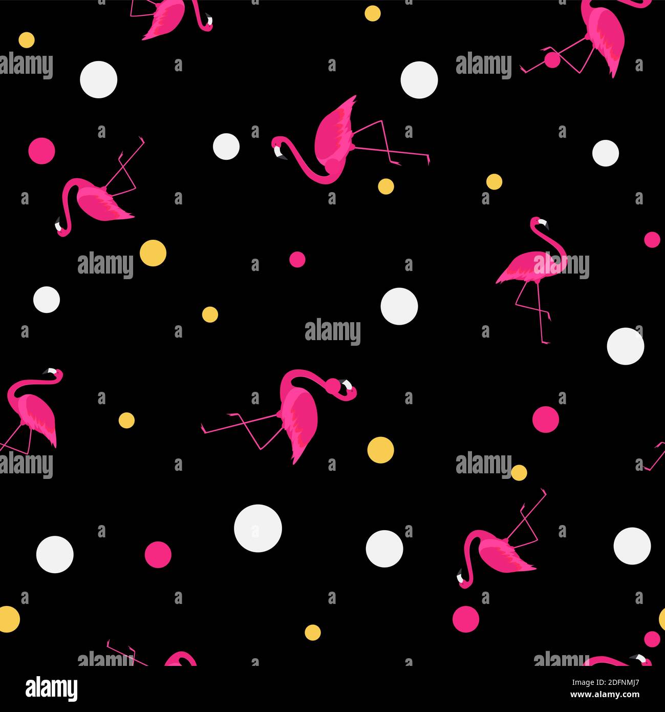 Pink Flamingo Cute Seamless Pattern Background Vector Illustration ...