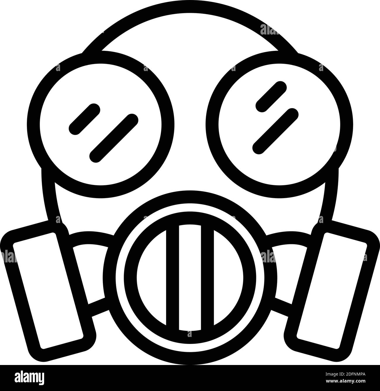 Military gas mask icon. Outline military gas mask vector icon for web design isolated on white background Stock Vector