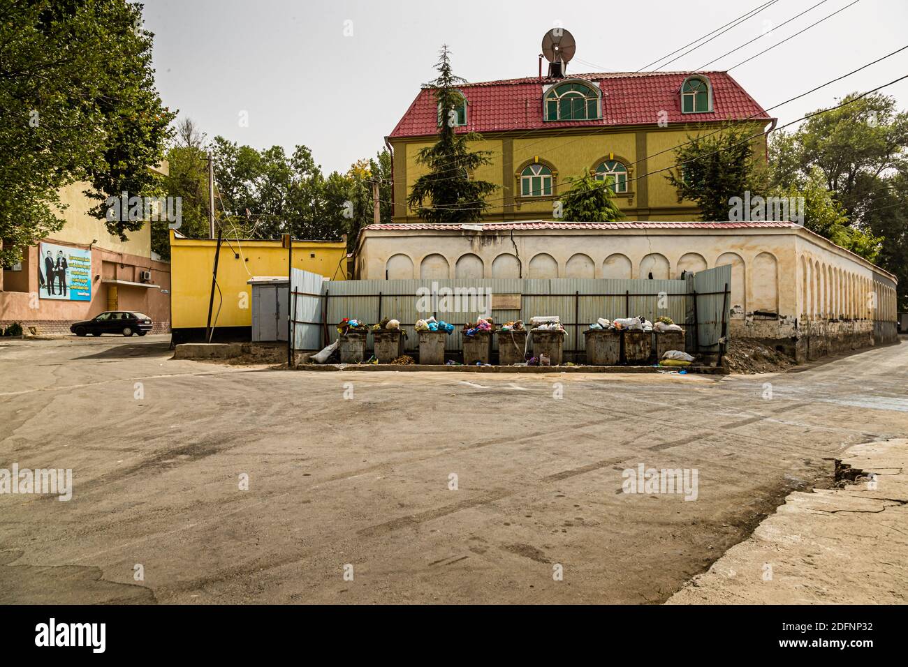 Residential street in Dushanbe, Tajikistan Stock Photo