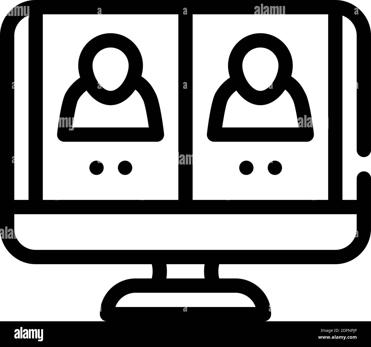 online video conference line icon vector illustration Stock Vector ...