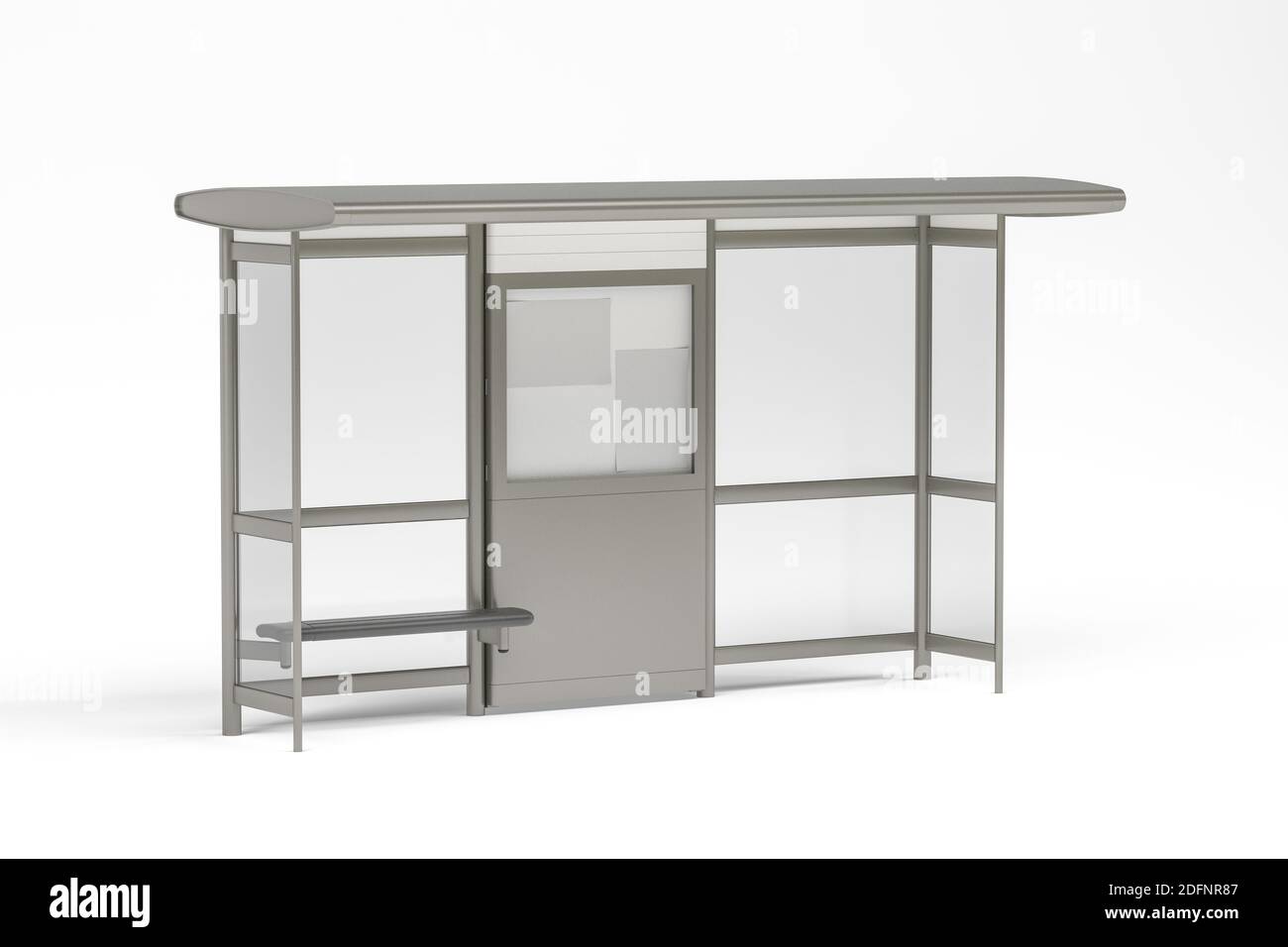 Bus stop isolated on white background - 3d render Stock Photo - Alamy