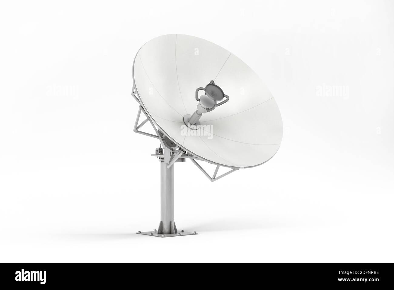 Satellite dish isolated on white background - 3d render Stock Photo - Alamy