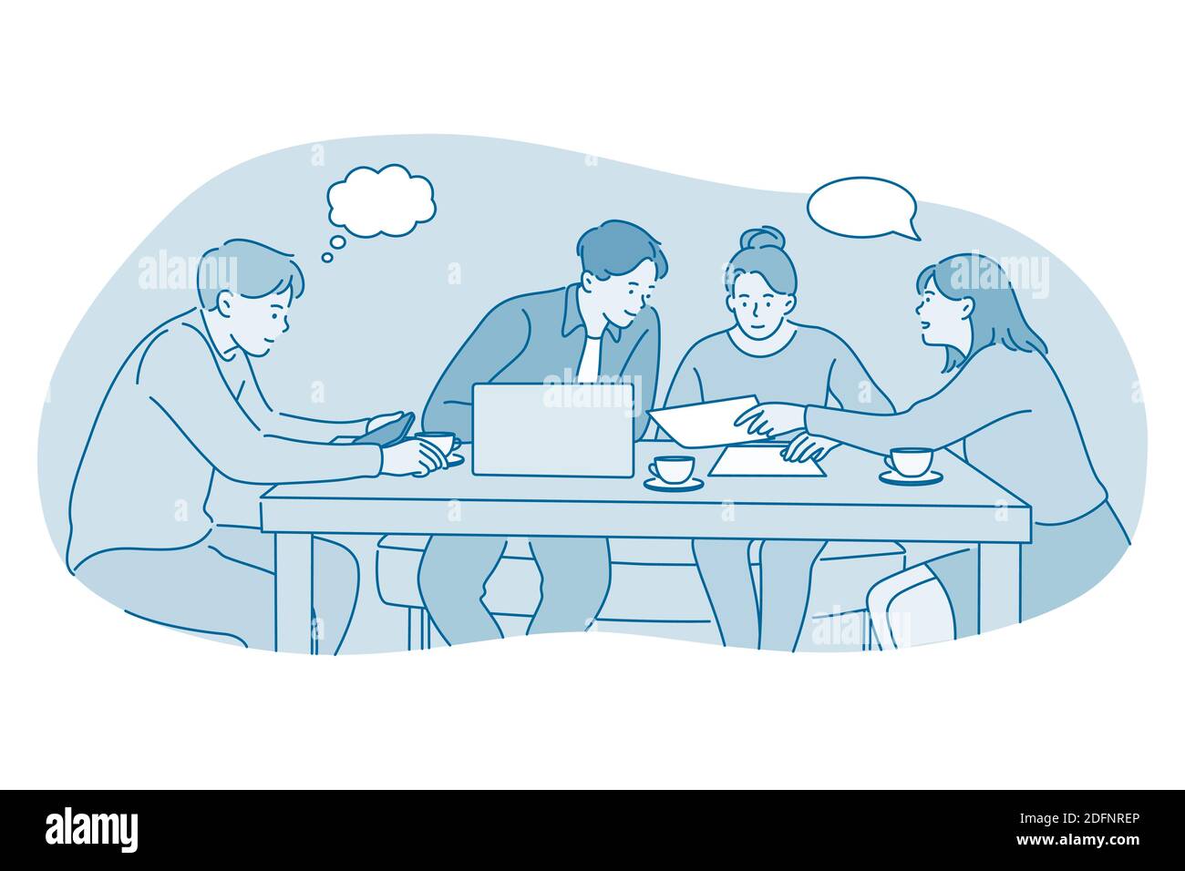 Teamwork, brainstorm, business communication concept Stock Vector Image ...