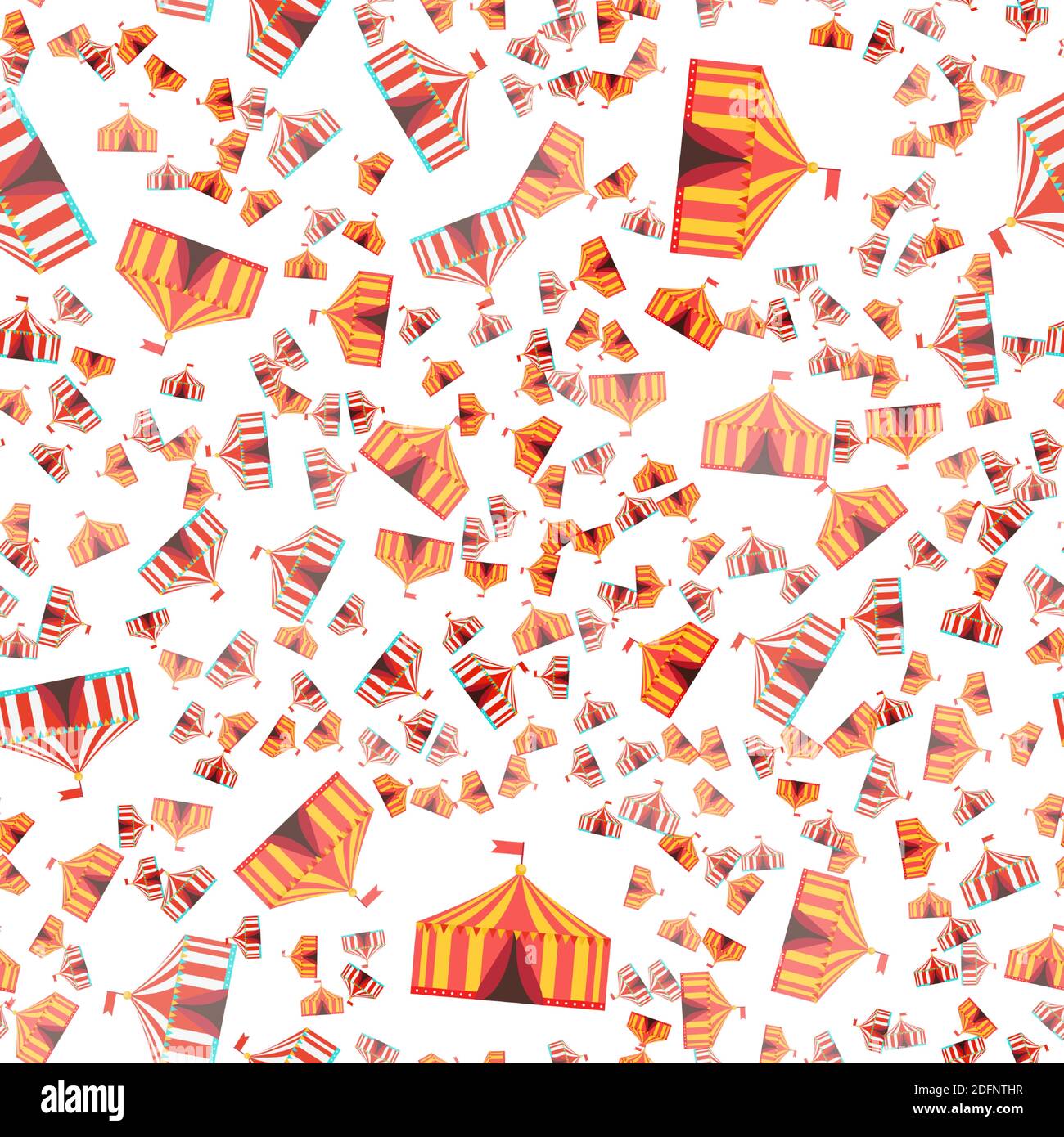 Tent circus icon on white background. Seamless pattern. Vector Illustratio. Stock Vector