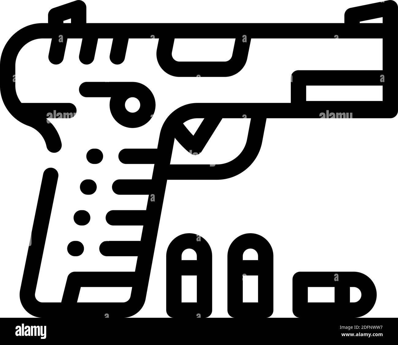 gun with cartridges line icon vector illustration Stock Vector Image ...