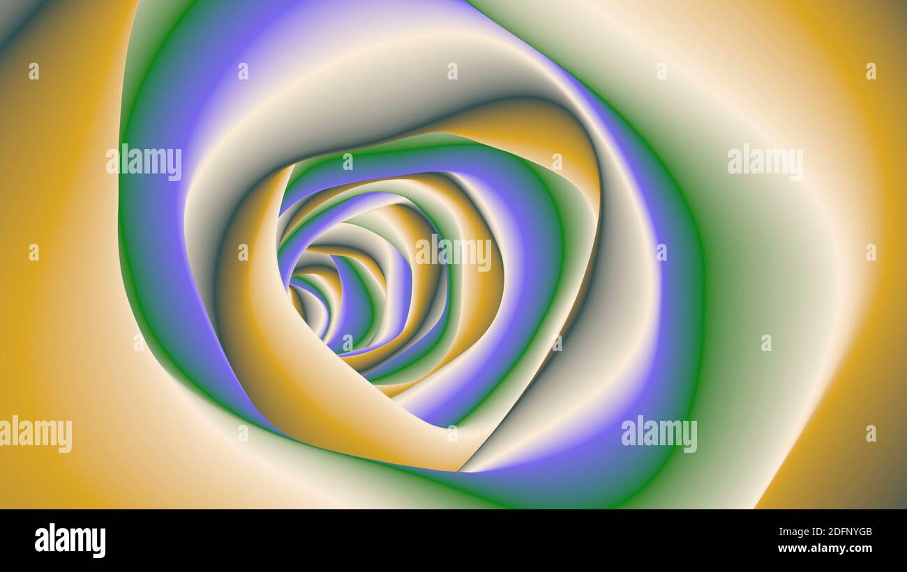 Portal Tunnel psychology spiral Design element Psychedelic swirl 3d render Stock Photo
