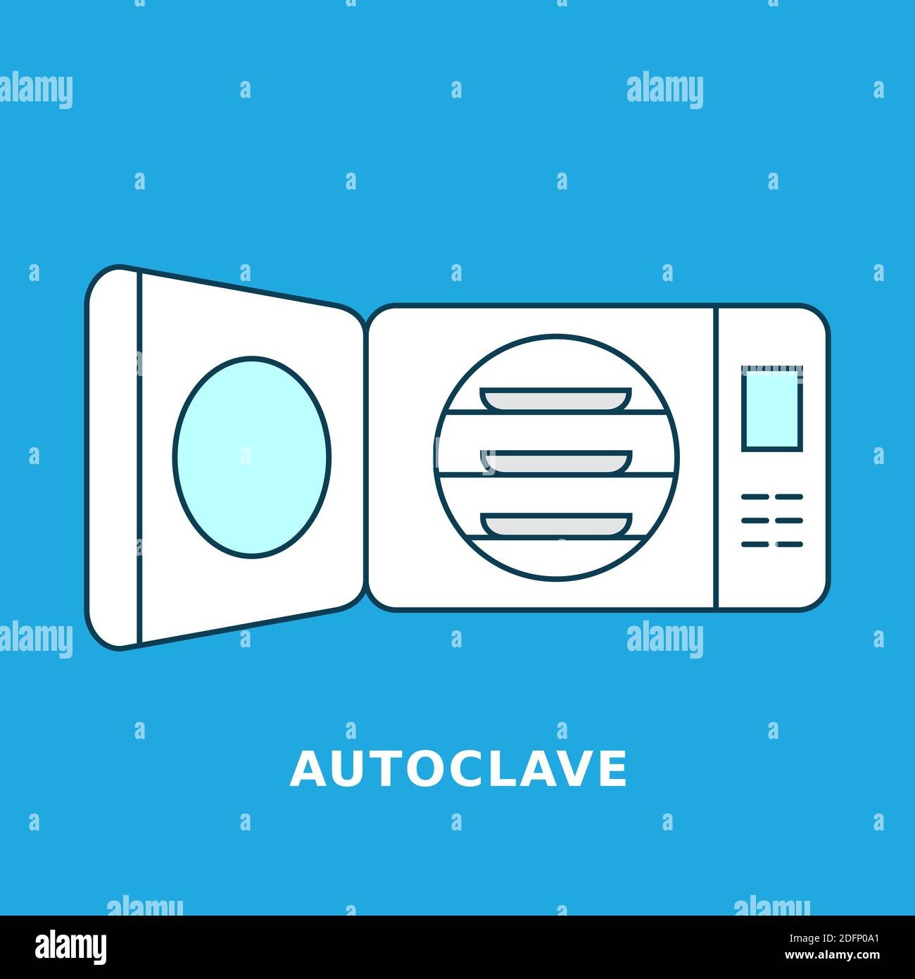 Autoclave sterilization machine. Steam sterilizer with open door. Decontamination device