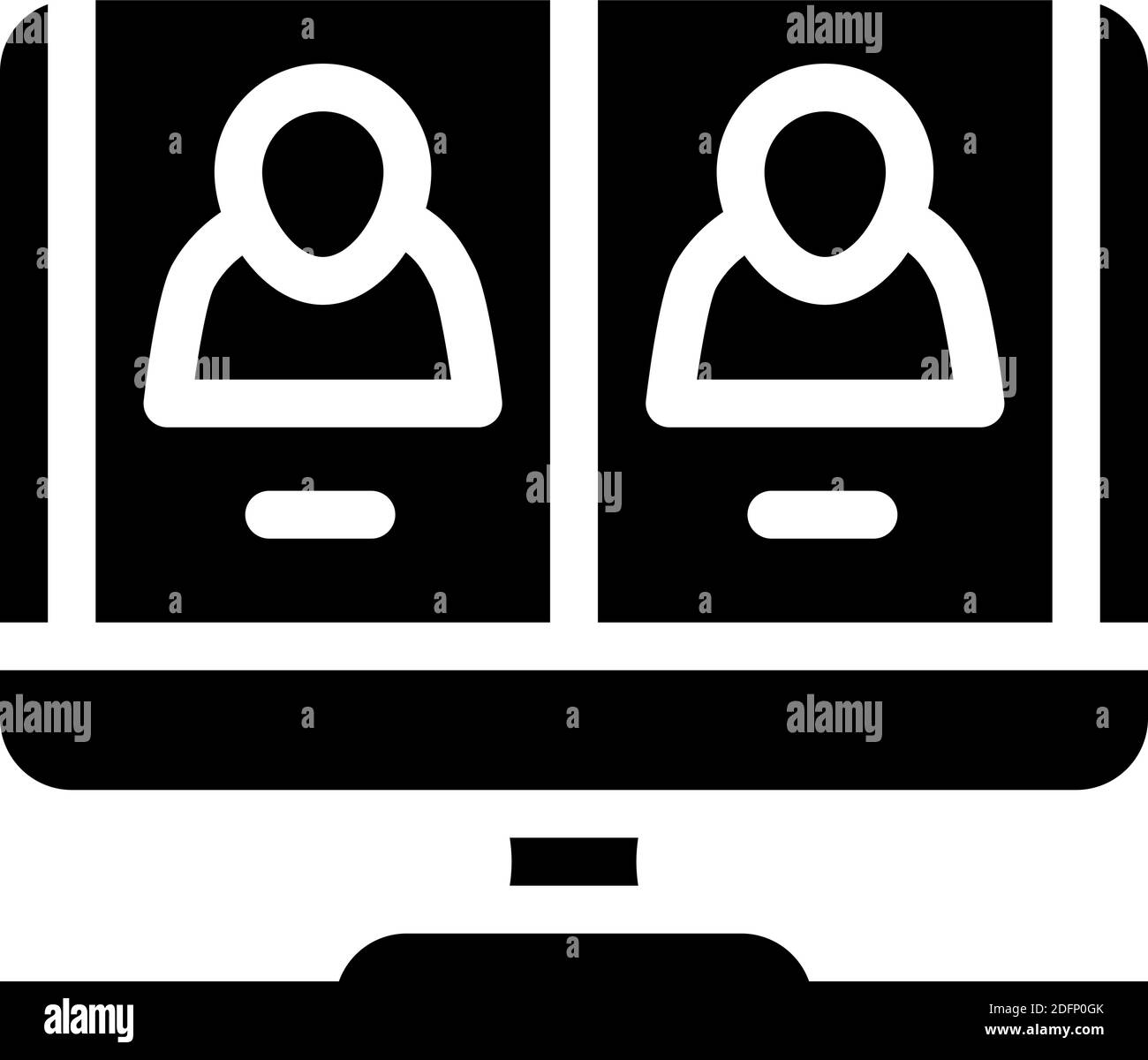 online video conference glyph icon vector illustration Stock Vector ...