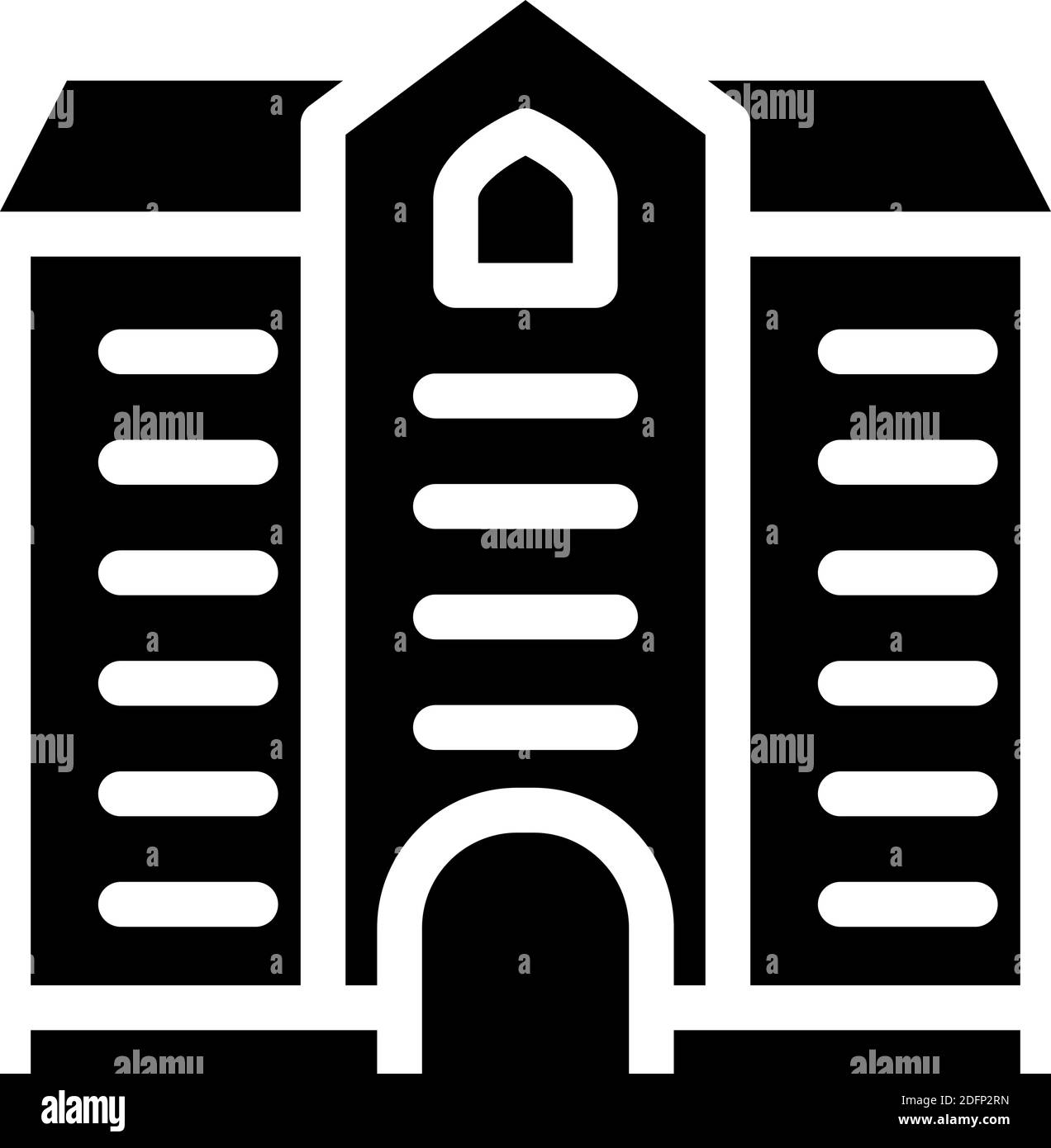 university building glyph icon vector illustration black Stock Vector ...