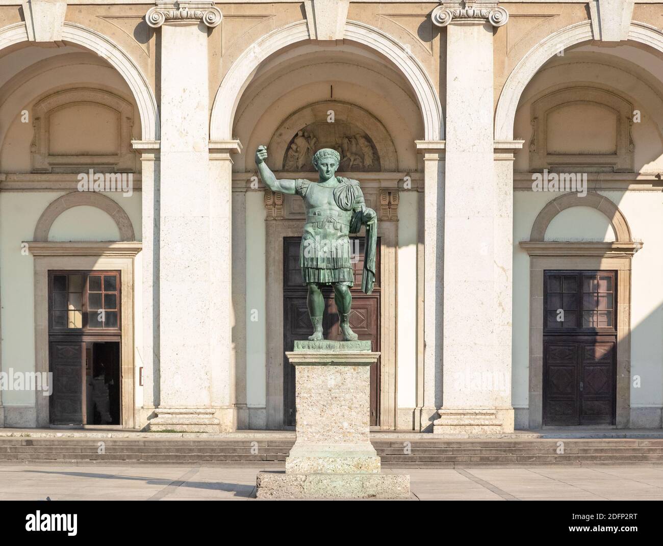 Emperor Constantine's statue is a bronze monument in the churchyard of