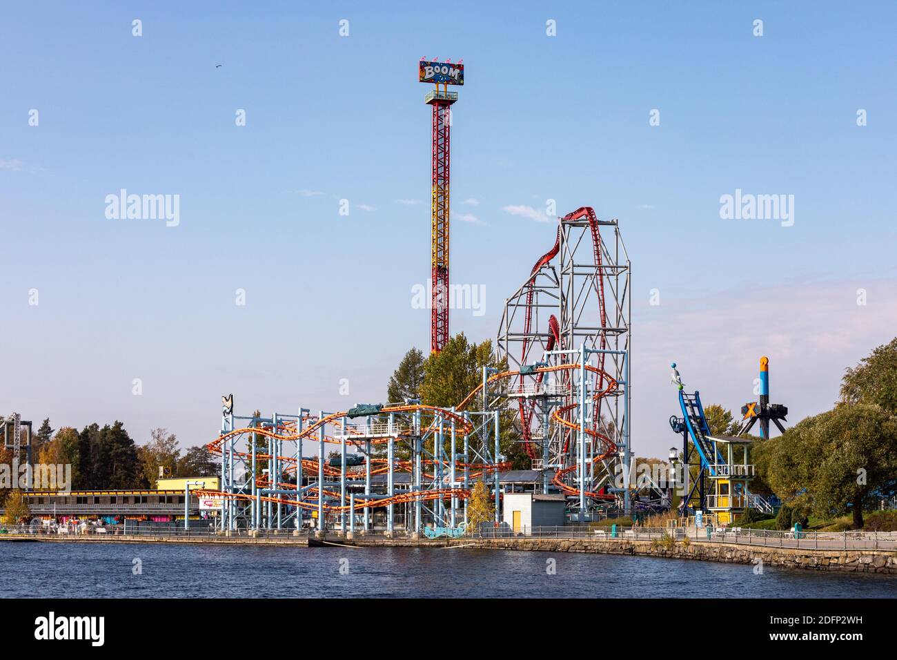 Särkänniemi amusement park closed after summer season in Tampere, Finland Stock Photo