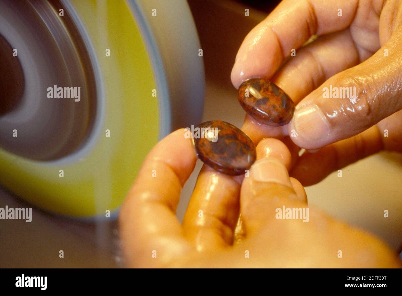 a stone finishing factory in the city centre of Kaohsiung in Taiwan of East Aasia.   Taiwan, Taipei, May, 2001 Stock Photo