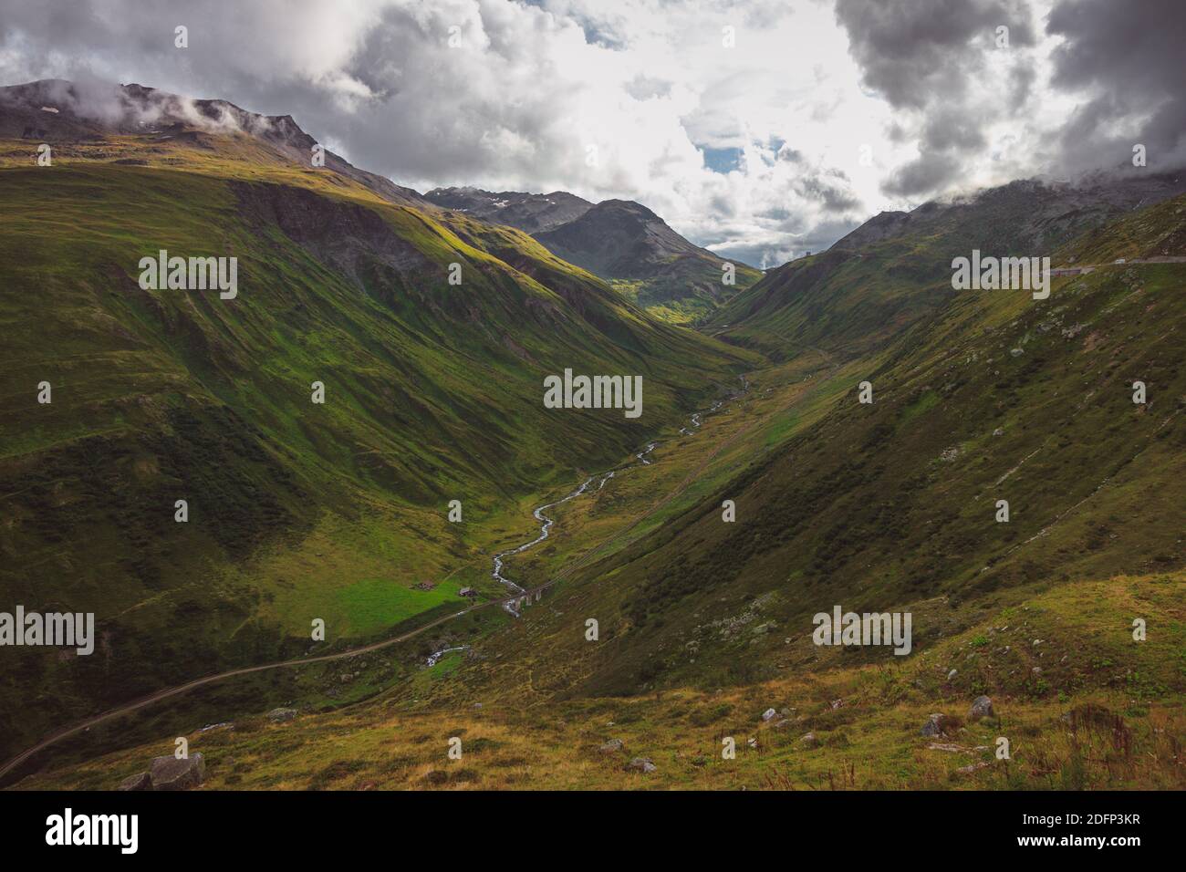 landscape in the swiss alps green Stock Photo - Alamy