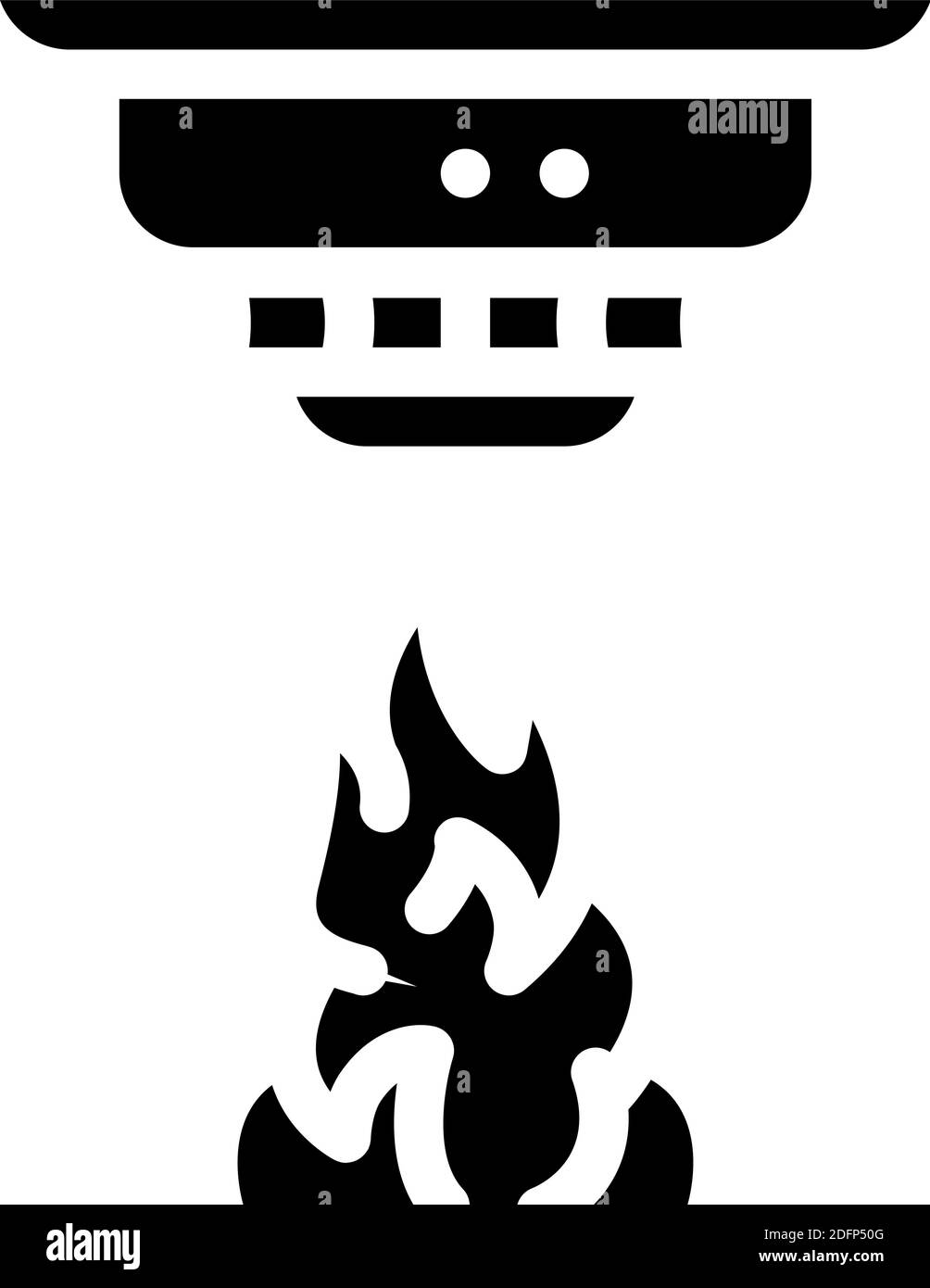 fire alarm system glyph icon vector illustration Stock Vector Image ...