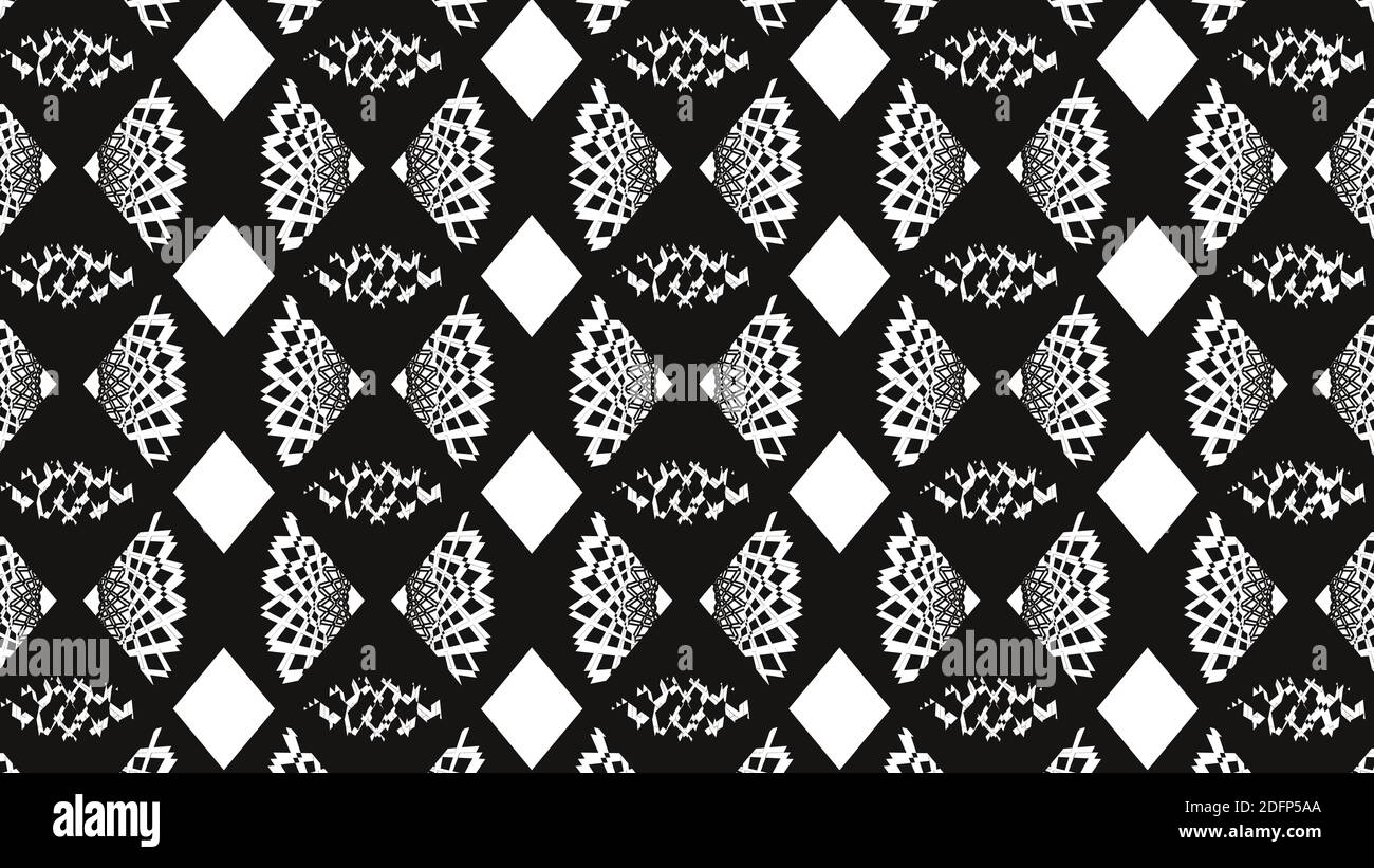 Vector illustration, triangle shape, black and white seamless background. Stock Vector