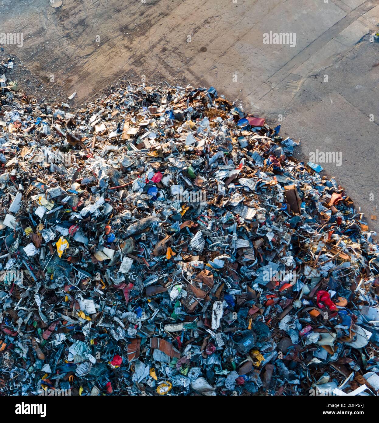 Large heap of metal trash ready to be shipping to recycling Stock Photo ...